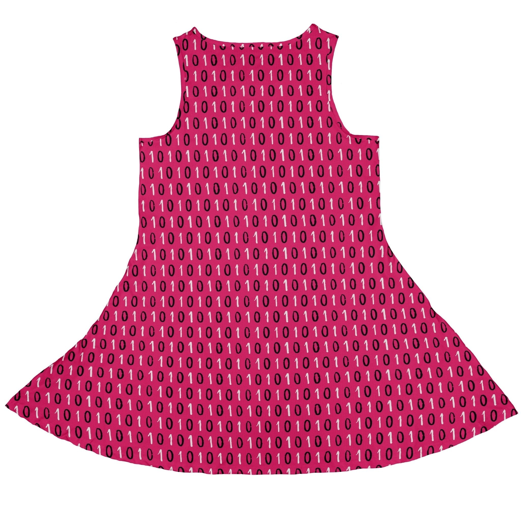 1s and 0s Pink Binary Dress Geek Nerd computer print Design by Zirkus Design lx - C