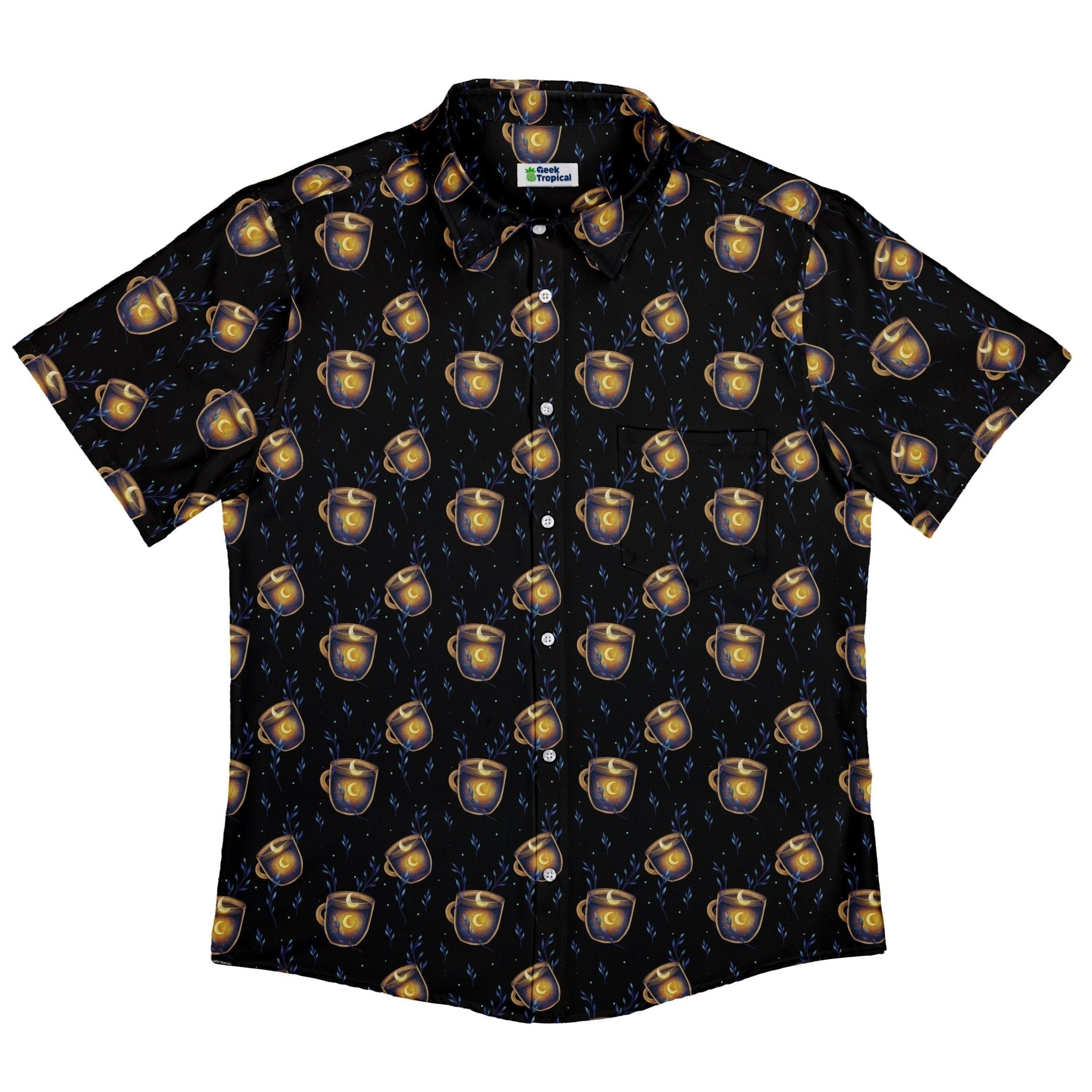 A Cup of Moonshine Button Up Shirt Geek Nerd 0925 adult sizing All Adult Button Up Shirts