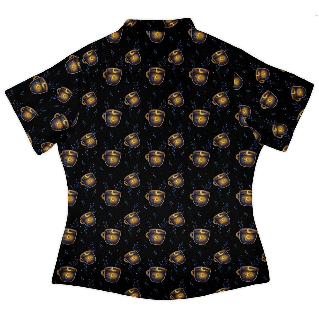 A Cup of Moonshine Curvy Button Up Shirt Geek Nerd 0925 All Adult Button Up Shirts Design by Episodic