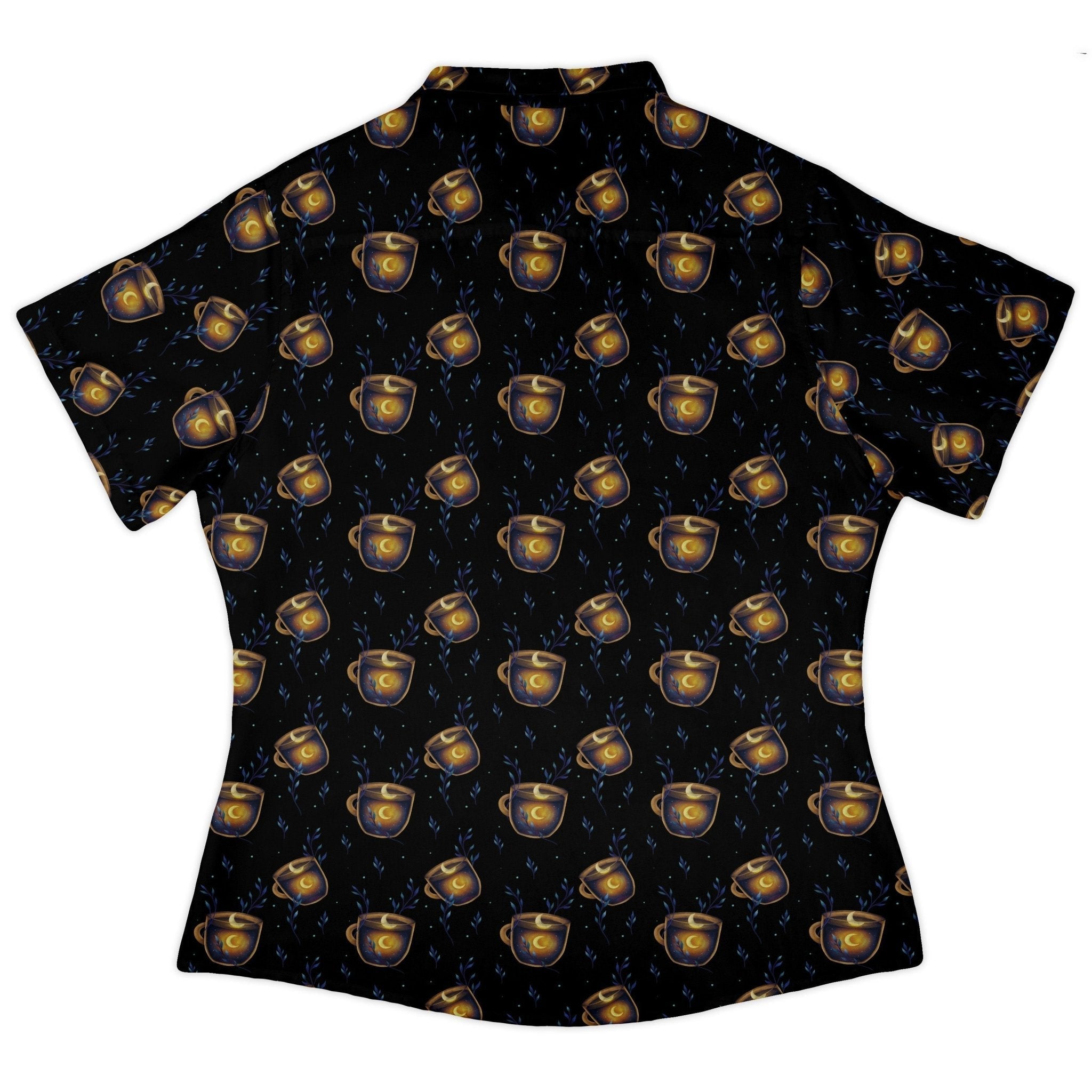 A Cup of Moonshine Curvy Button Up Shirt Geek Nerd 0925 All Adult Button Up Shirts Design by Episodic