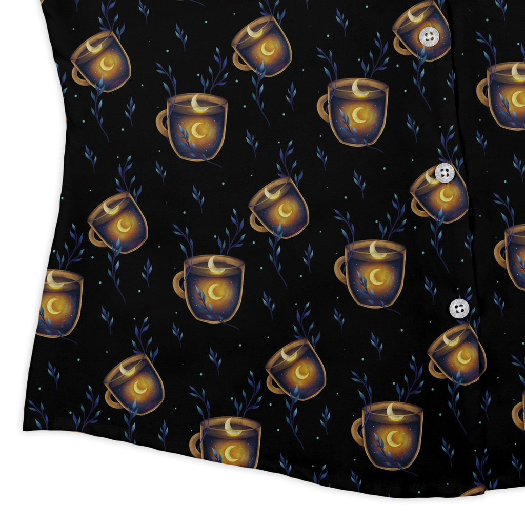 A Cup of Moonshine Curvy Button Up Shirt Geek Nerd 0925 All Adult Button Up Shirts Design by Episodic