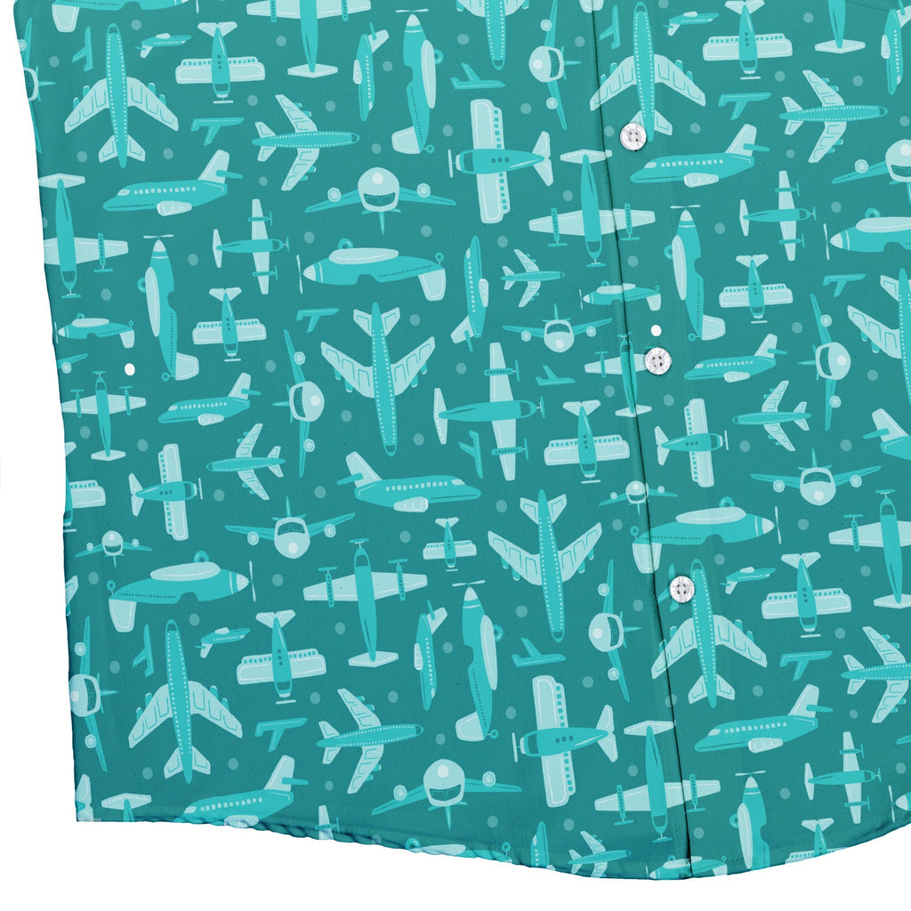 Airplane Angles Button Up Shirt Geek Nerd adult sizing aviation print Design by Zirkus Design