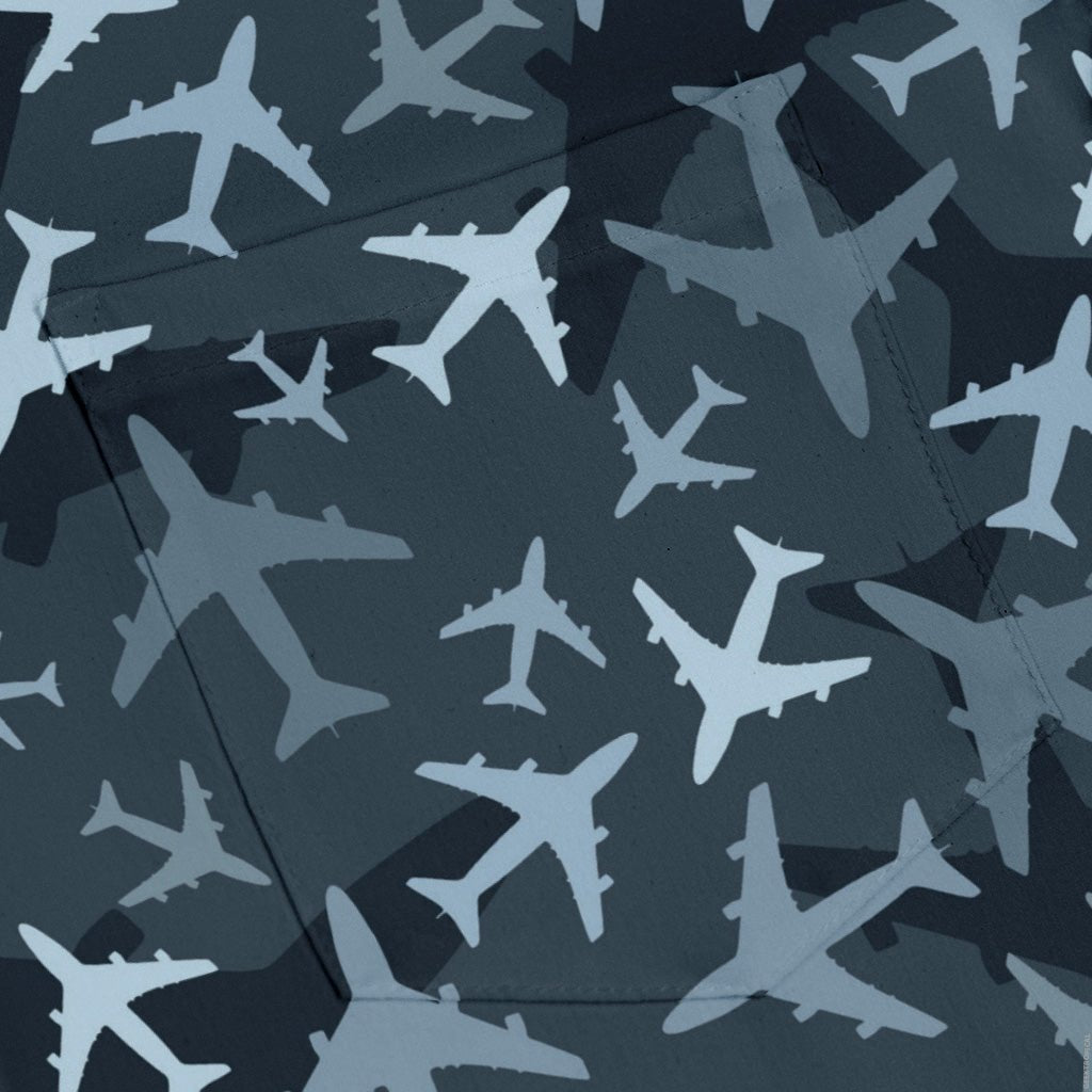 Airplanes Blue Camouflage Blue Long Sleeve Button Up Shirt Geek Nerd adult sizing aviation print FLOW DESC WRITING