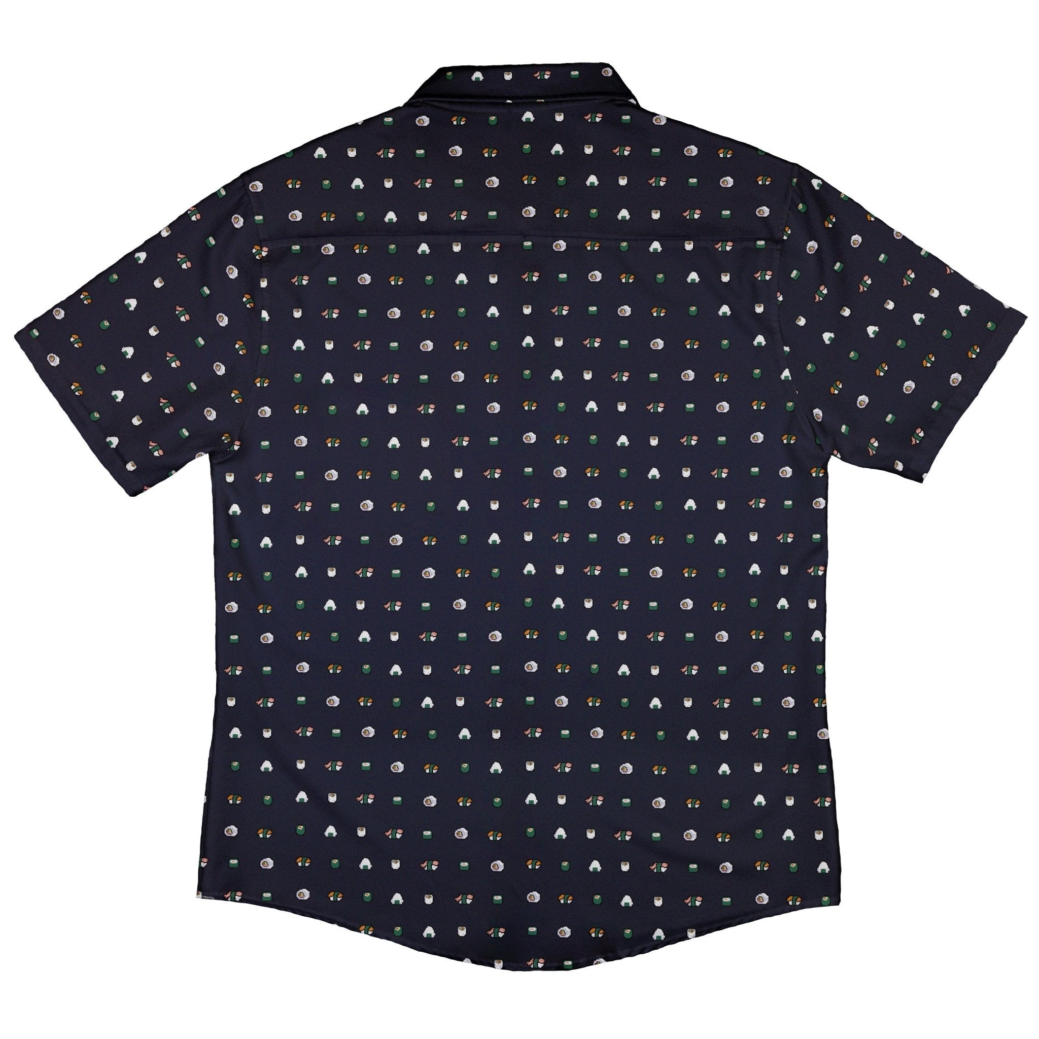 Anime Sushi Rolls Dark Button Up Shirt - adult sizing - Anime - Design by Claire Murphy
