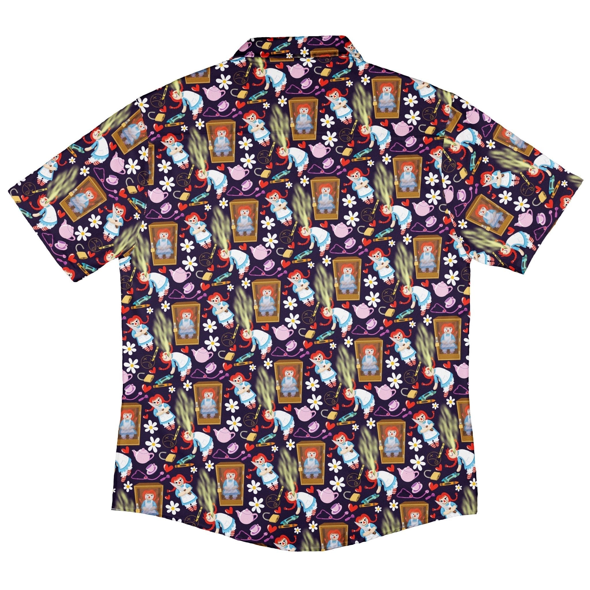 Annabelle Doll Button Up Shirt Geek Nerd 0925 adult sizing All Adult Button Up Shirts