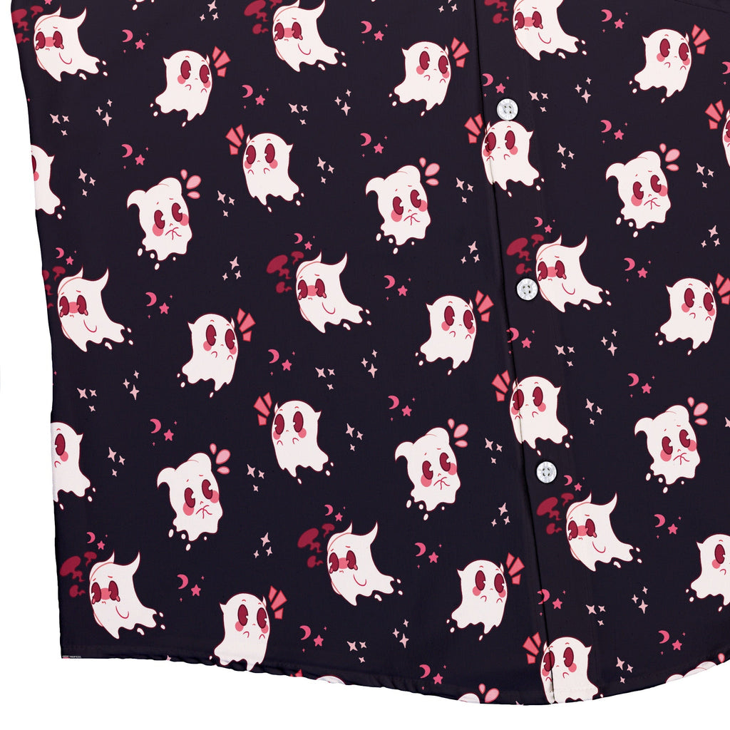 Anxious Ghosts Red Button Up Shirt