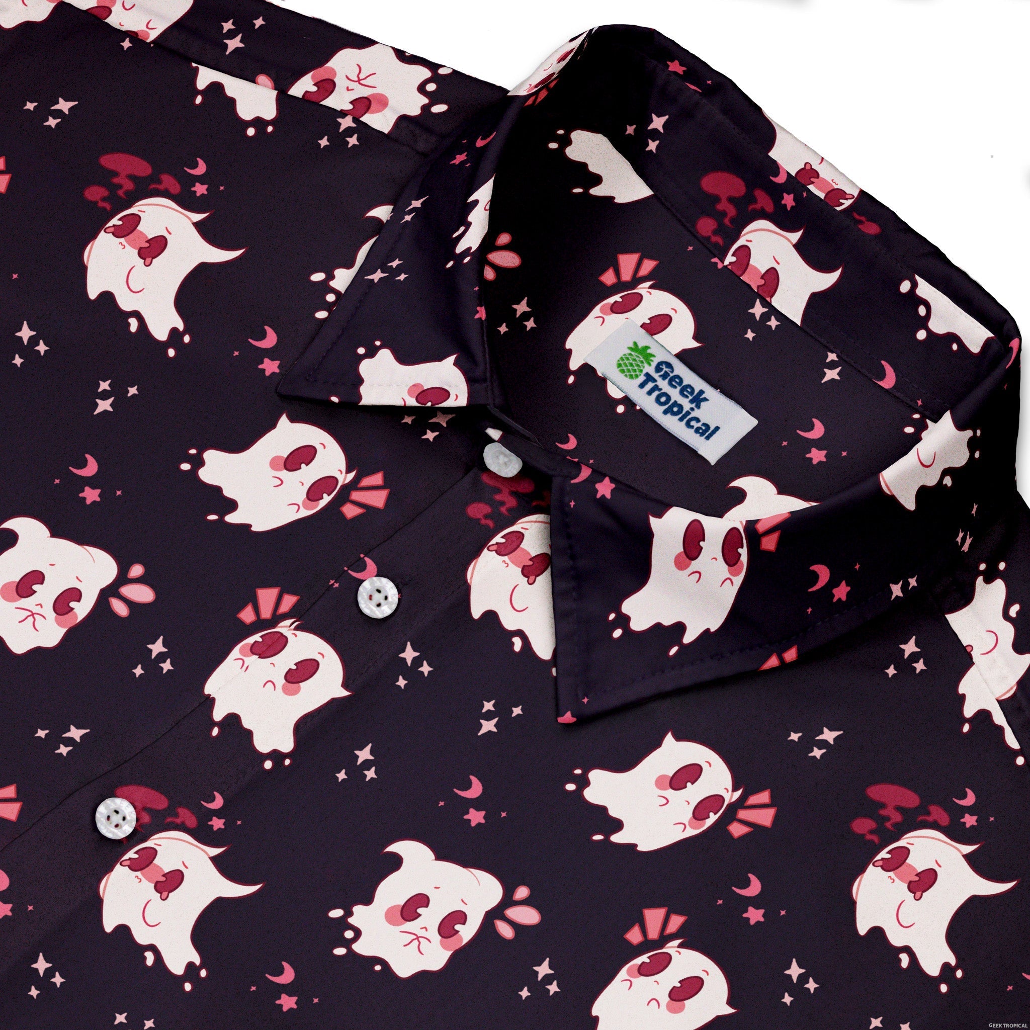 Anxious Ghosts Red Button Up Shirt
