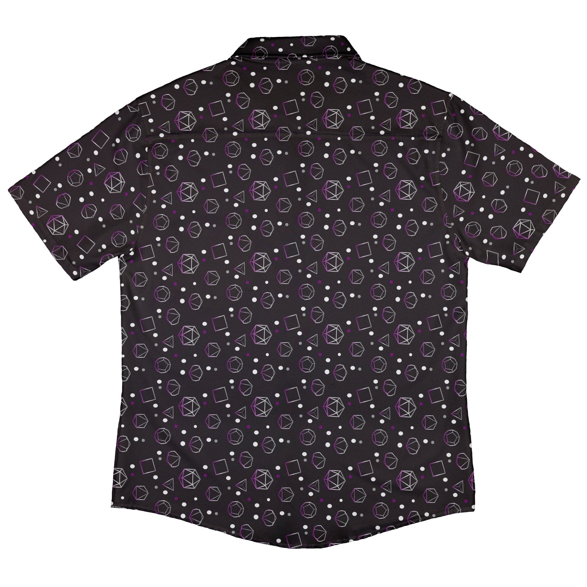 Asexual Pride Flag DND Dice Button Up Shirt - adult sizing - Design by Heather Davenport - dnd & rpg print