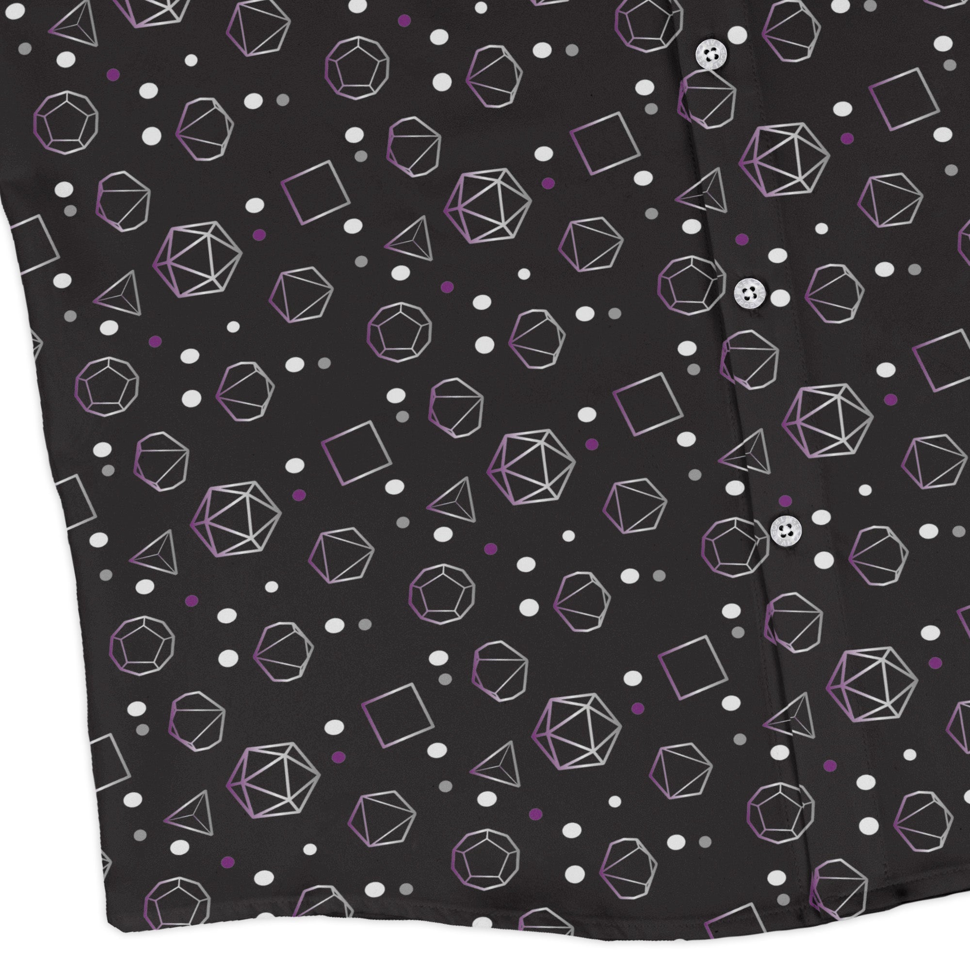 Asexual Pride Flag Dnd Dice Long Sleeve Button Up Shirt Geek Nerd adult sizing Design by Heather Davenport dnd & rpg print