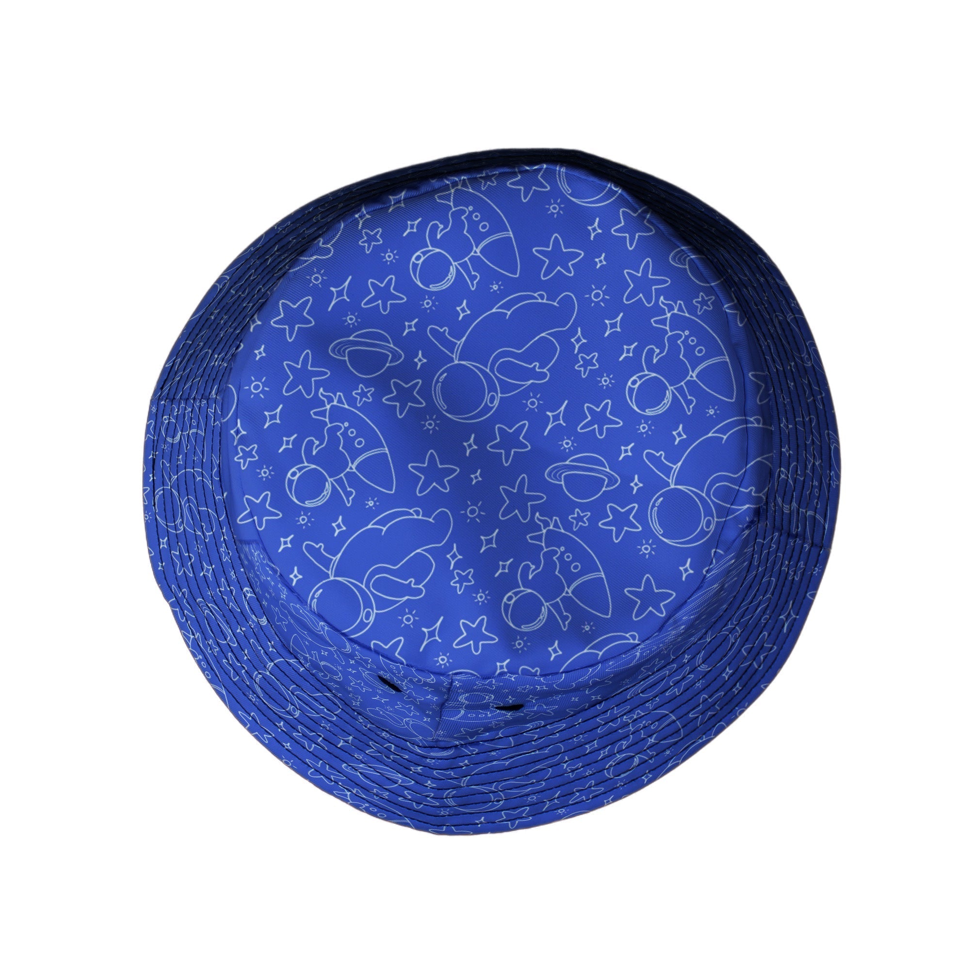 Astro Space Explorer Bucket Hat Geek Nerd Design by Julie Kitzes lx - B outer space & astronaut print
