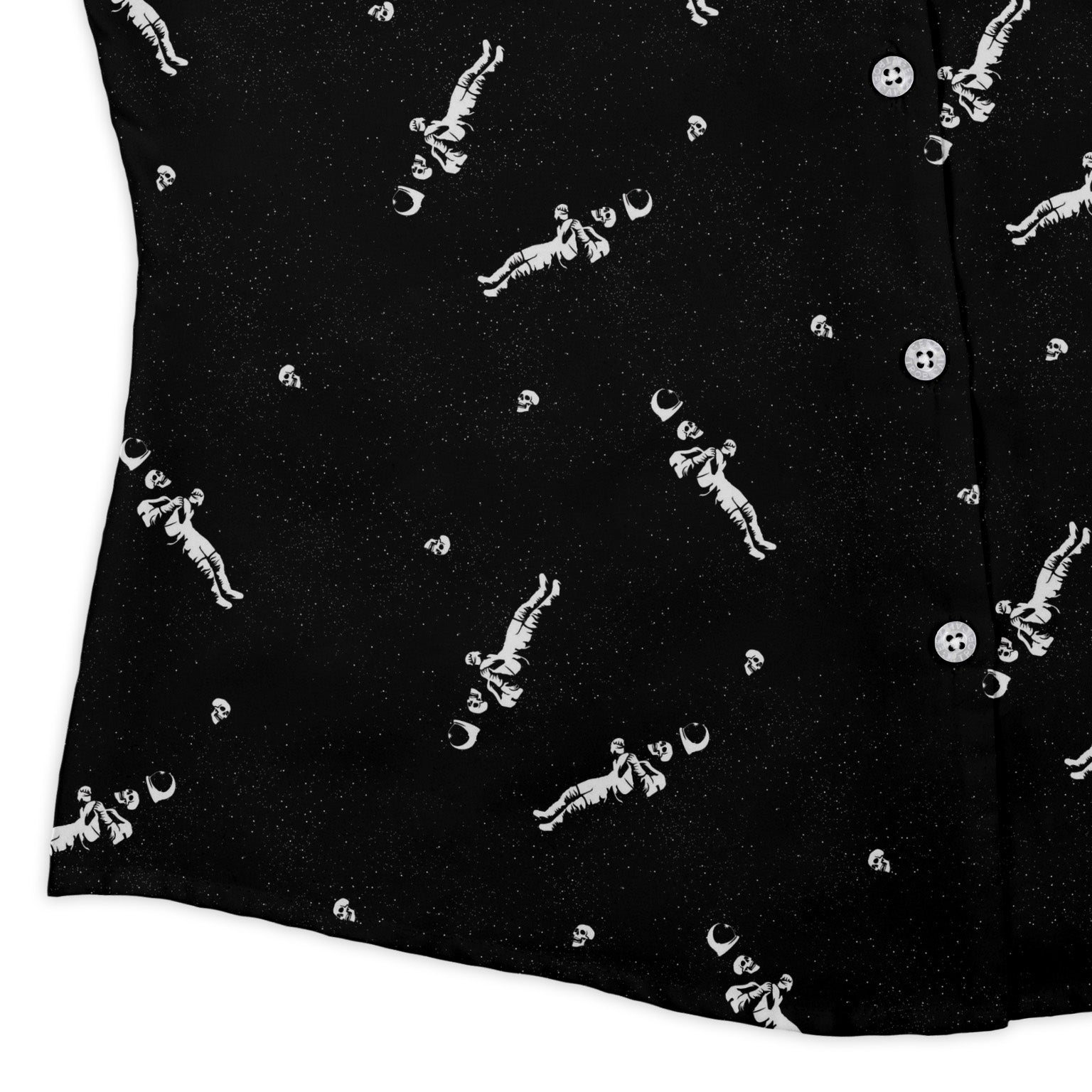 Astronaut Skeleton Curvy Button Up Shirt Geek Nerd 0925 All Adult Button Up Shirts Design by Tobe Fonseca