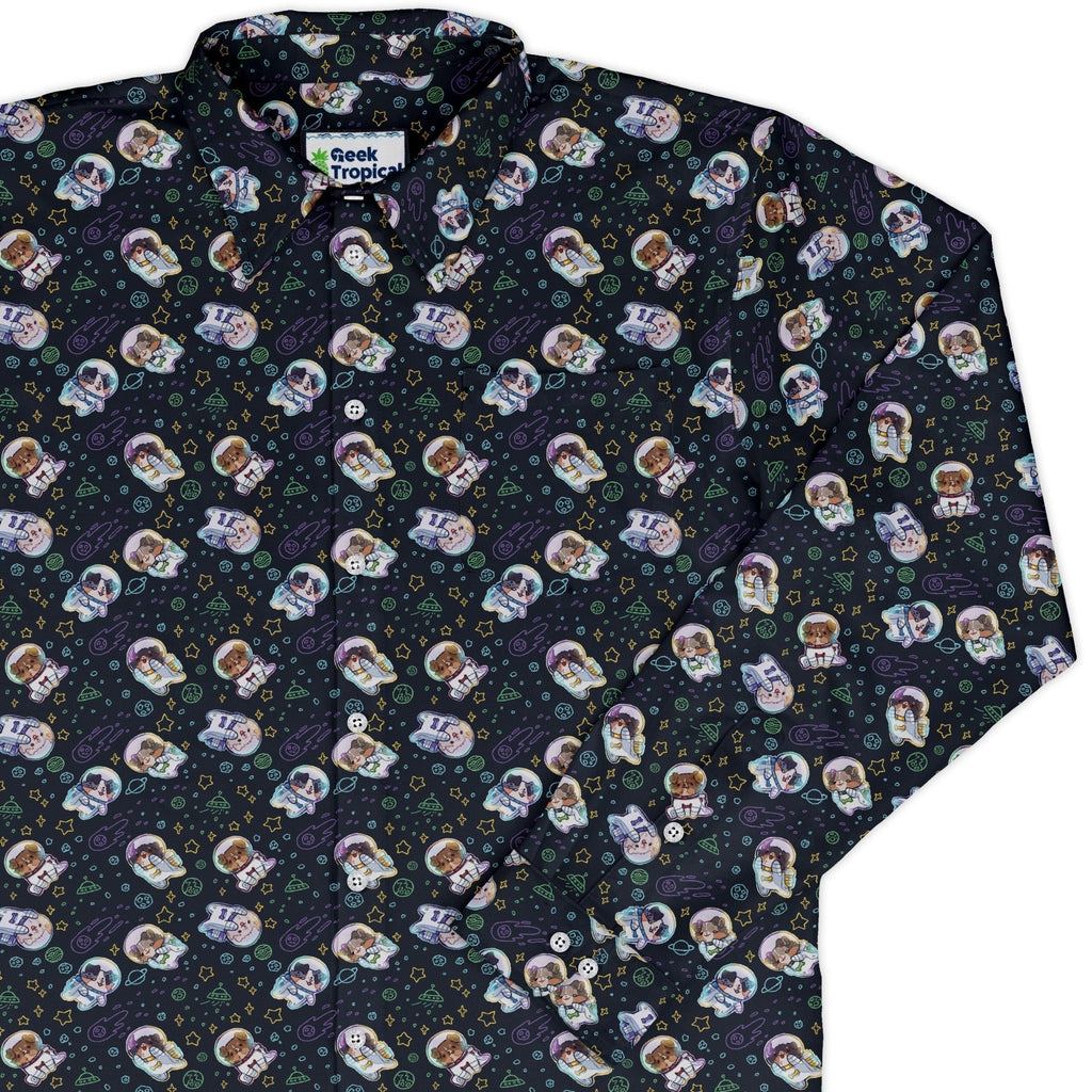 Aussie - Nauts Long Sleeve Button Up Shirt Geek Nerd adult sizing Design by Ardi Tong FLOW DESC WRITING