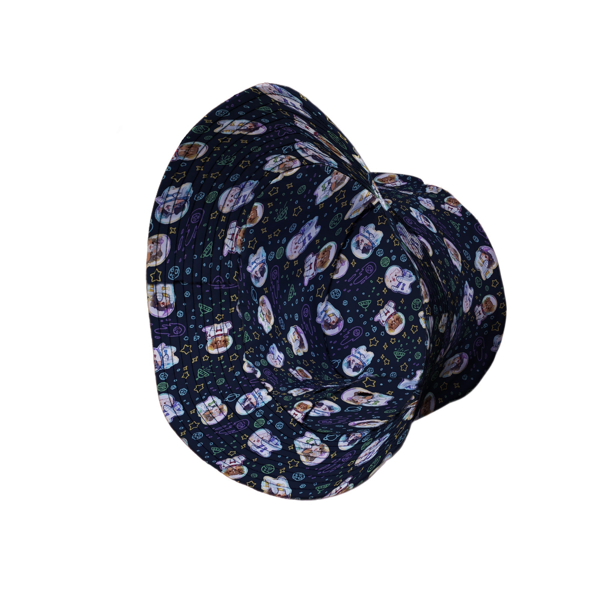 Aussie - Nauts Bucket Hat Geek Nerd Design by Ardi Tong lx - B outer space & astronaut print