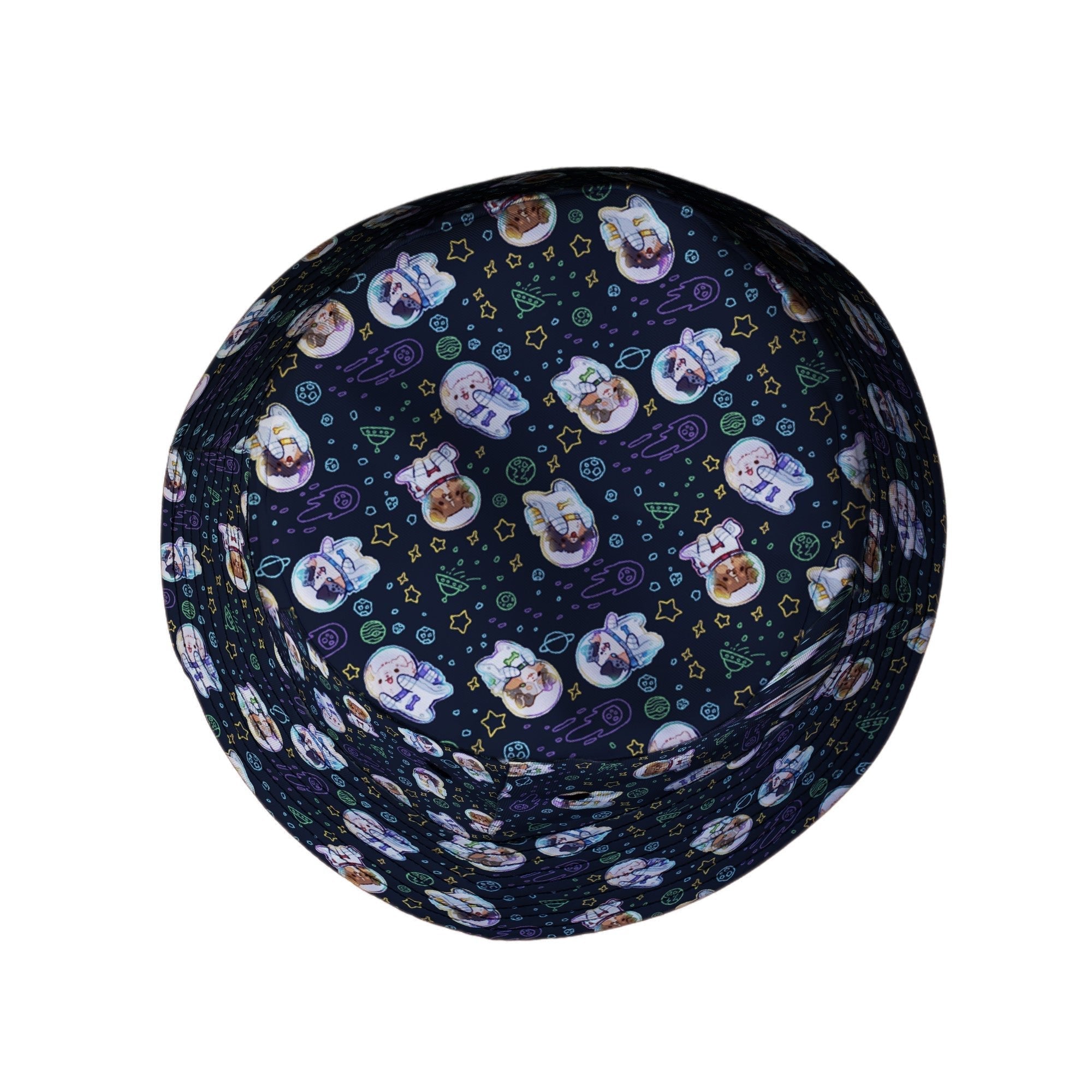 Aussie - Nauts Bucket Hat Geek Nerd Design by Ardi Tong lx - B outer space & astronaut print
