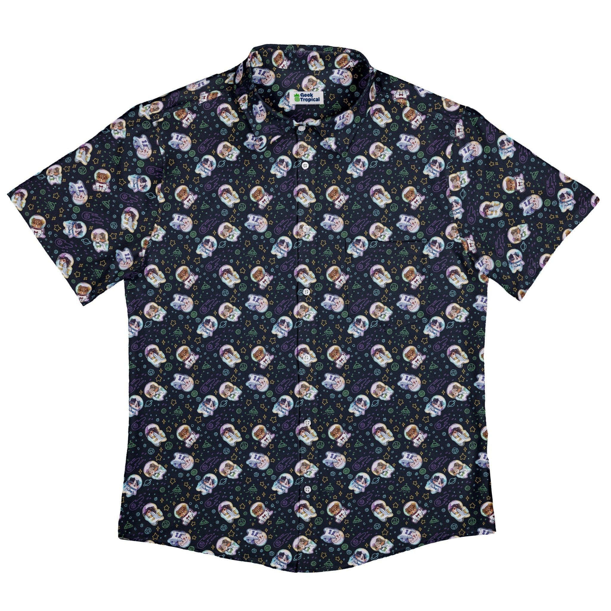 Aussie - Nauts Button Up Shirt Geek Nerd adult sizing Design by Ardi Tong outer space & astronaut print