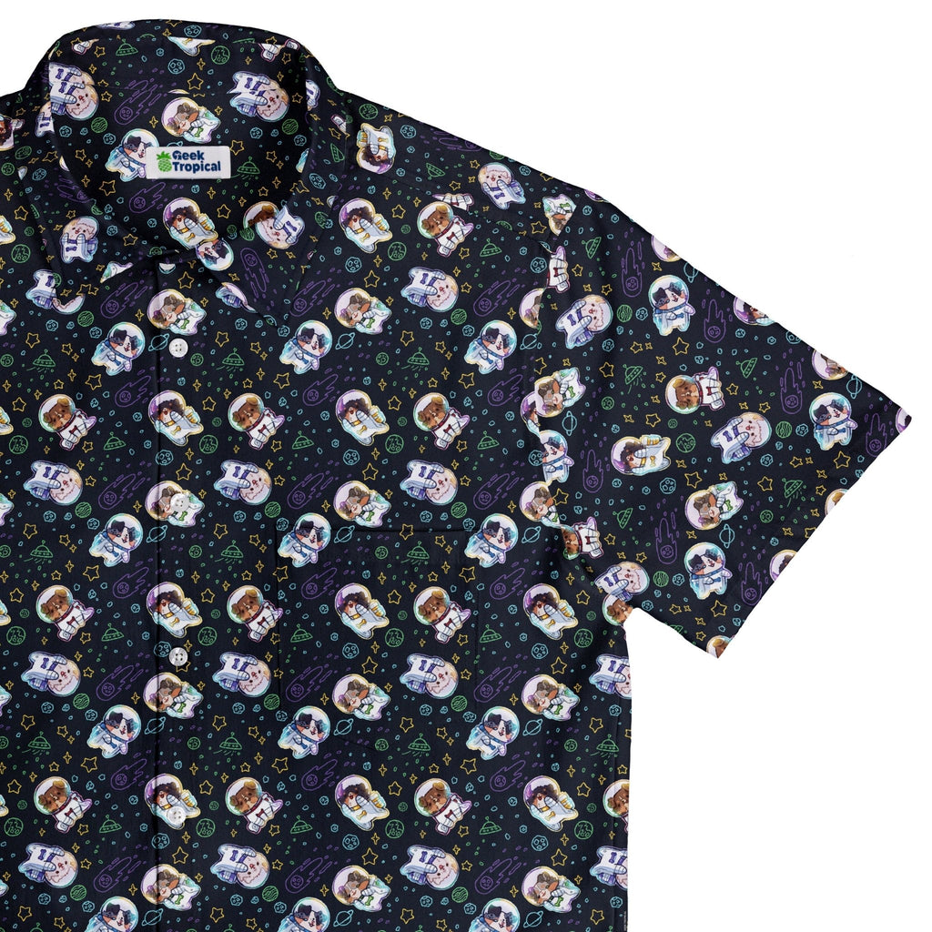 Aussie - Nauts Button Up Shirt Geek Nerd adult sizing Design by Ardi Tong outer space & astronaut print
