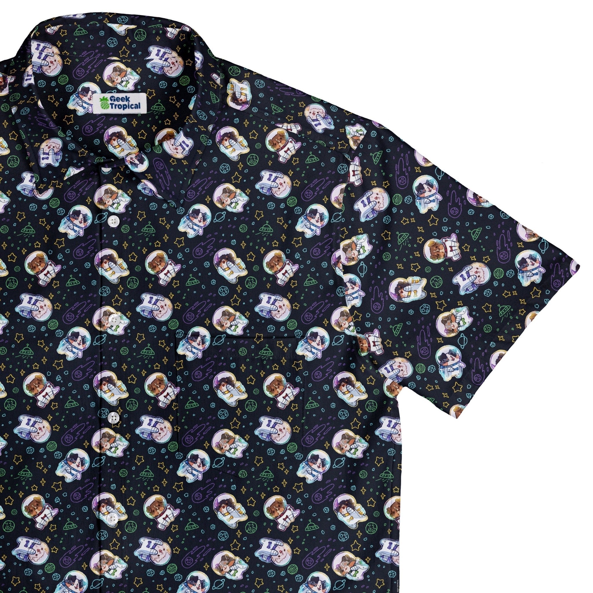 Aussie - Nauts Button Up Shirt Geek Nerd adult sizing Design by Ardi Tong outer space & astronaut print