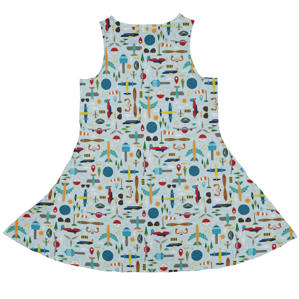 Aviation Adventure Dress Geek Nerd aviation print Design by Zirkus Design lx - C
