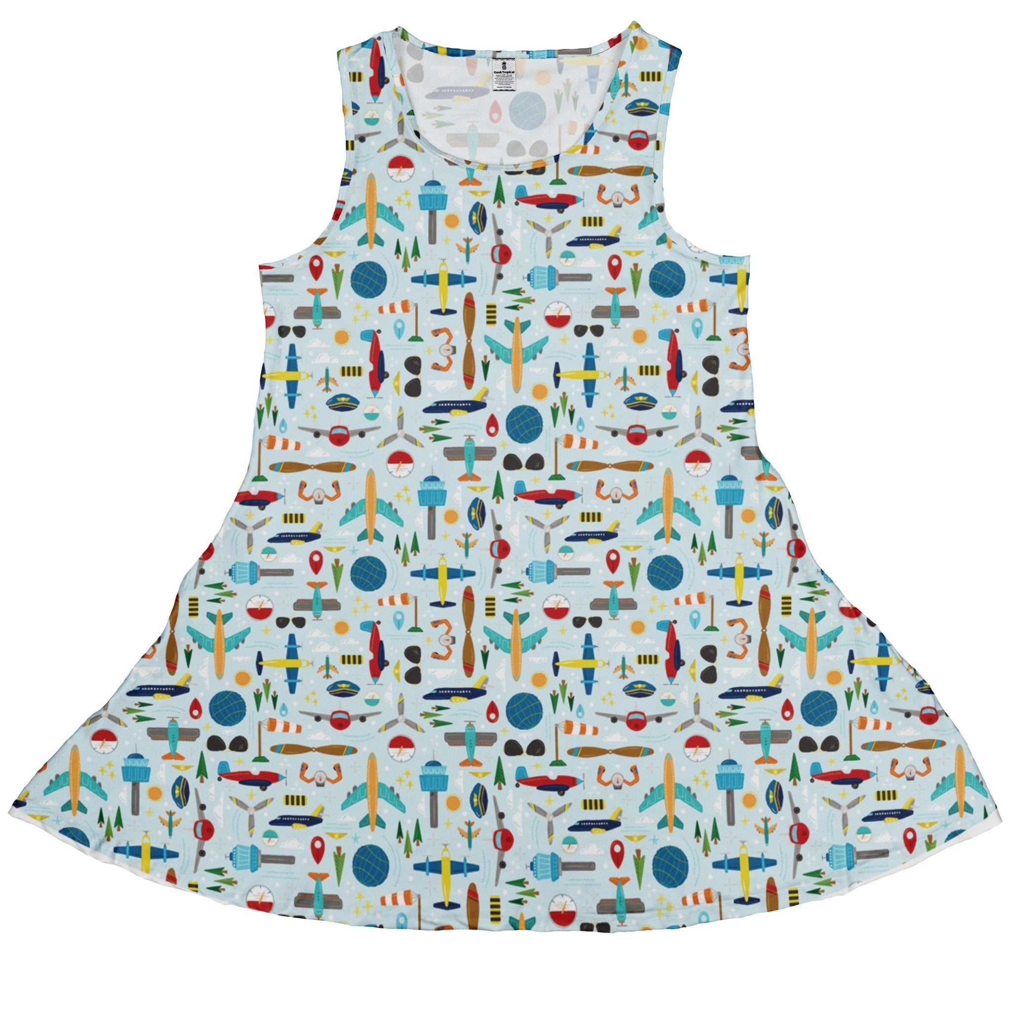 Aviation Adventure Dress Geek Nerd aviation print Design by Zirkus Design lx - C