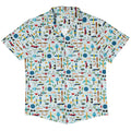 Aviation Adventure Button Up Shirt Geek Nerd adult sizing aviation print Design by Zirkus Design