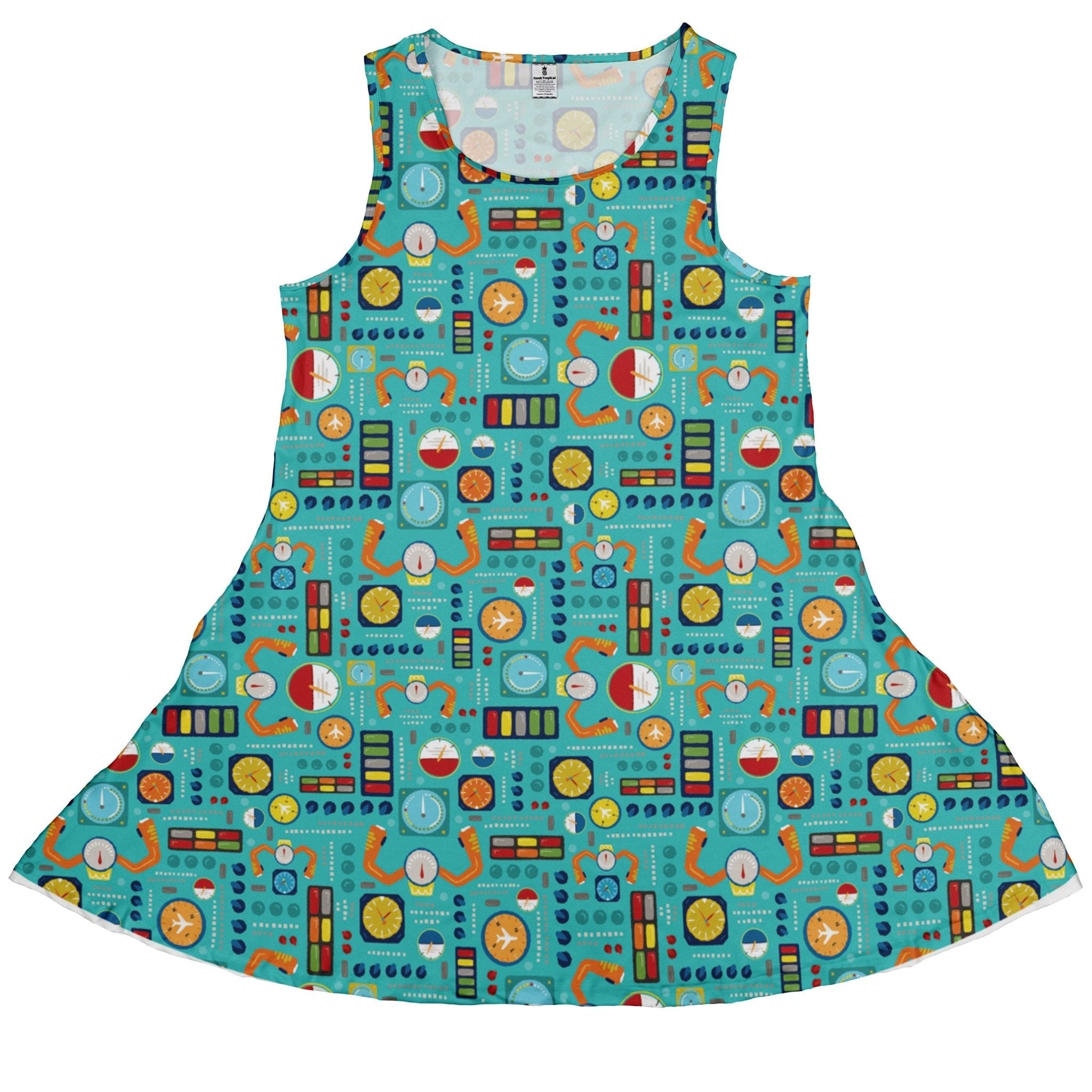Aviation Adventure instrument Dress Geek Nerd aviation print Design by Zirkus Design lx - C