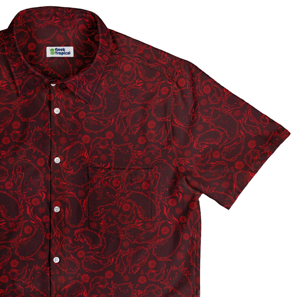 Axolotil Firebending Salamanders Button Up Shirt - adult sizing - Anime - Design by Ardi Tong