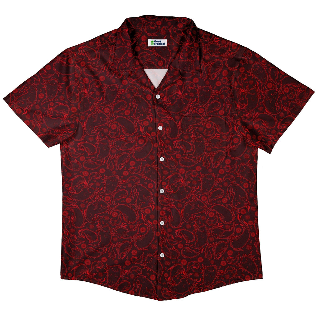 Axolotil Firebending Salamanders Button Up Shirt - adult sizing - Anime - Design by Ardi Tong