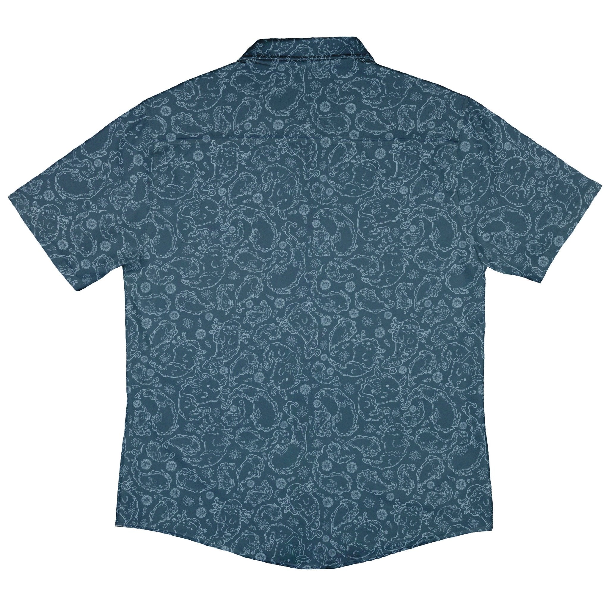 Axolotl Airbending Salamanders Button Up Shirt - adult sizing - Anime - Design by Ardi Tong