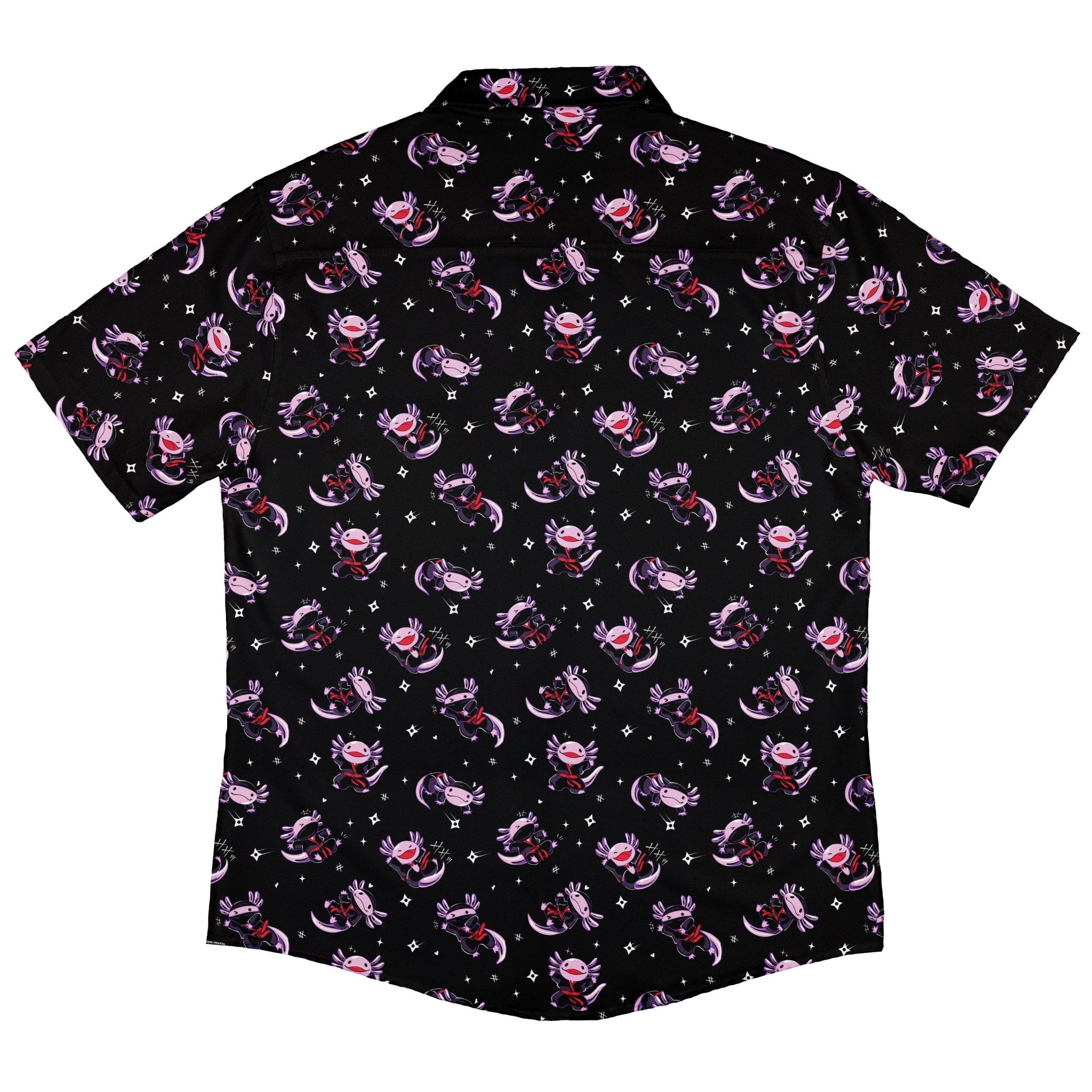 Axolotl Ninjas Button Up Shirt Geek Nerd 0925 adult sizing All Adult Button Up Shirts
