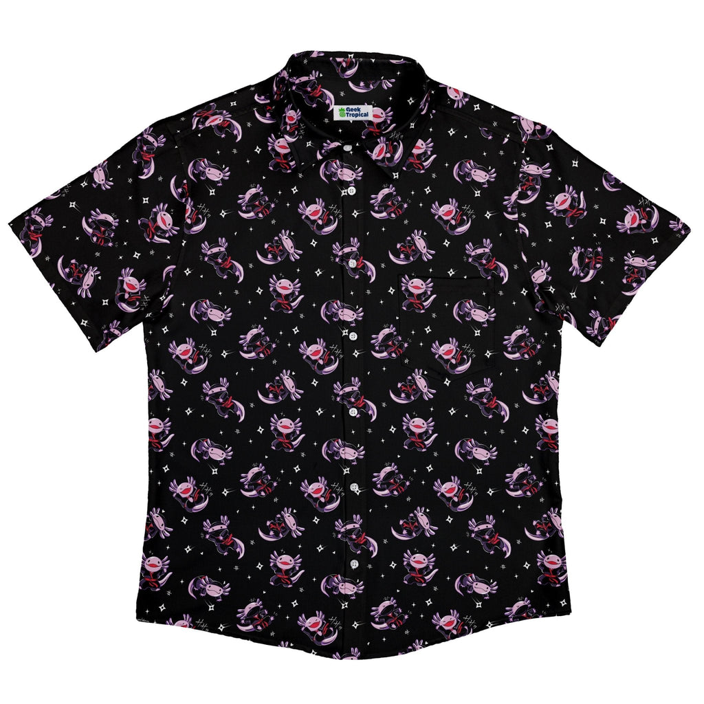 Axolotl Ninjas Button Up Shirt Geek Nerd 0925 adult sizing All Adult Button Up Shirts