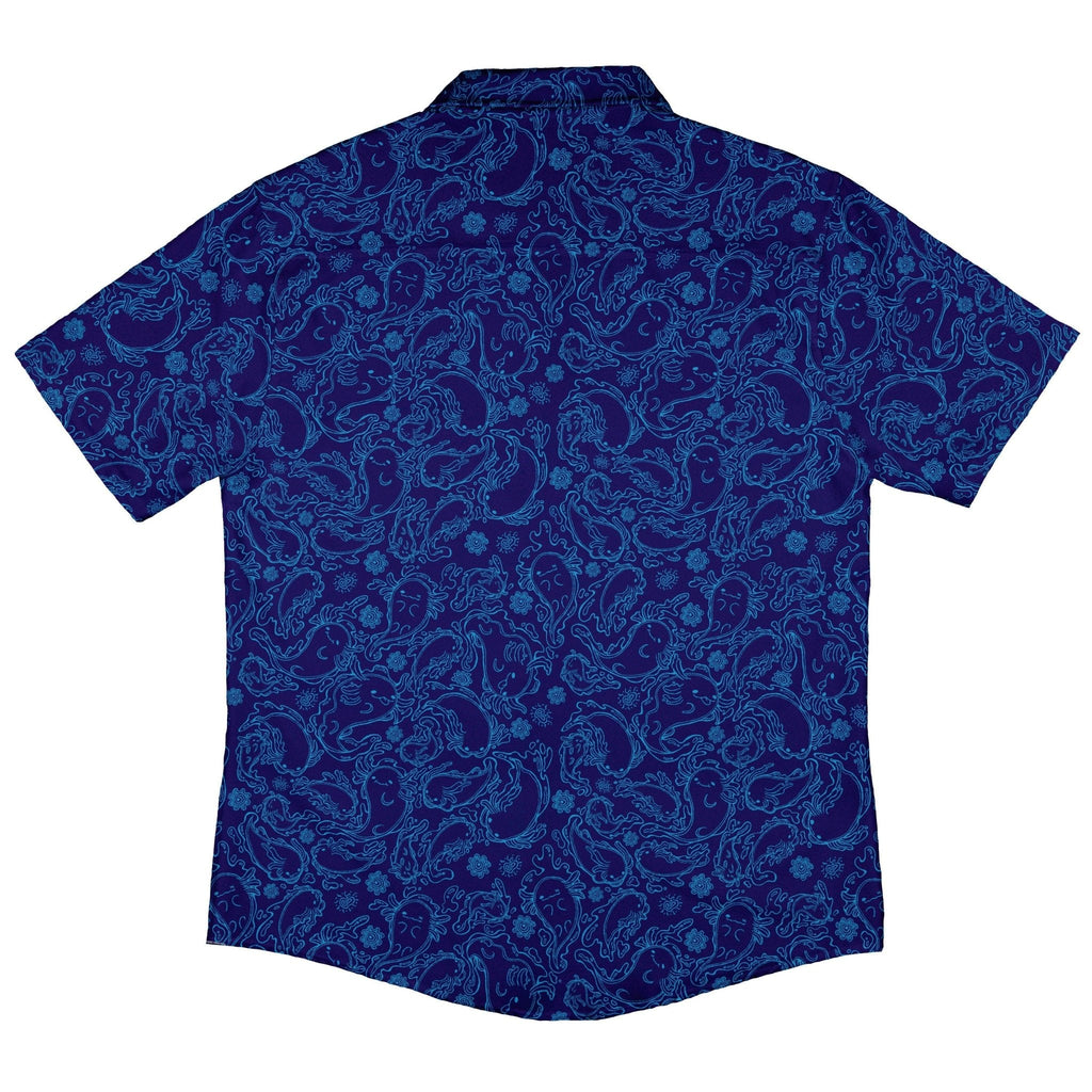 Axolotl Waterbending Salamanders Button Up Shirt - adult sizing - Anime - Design by Ardi Tong