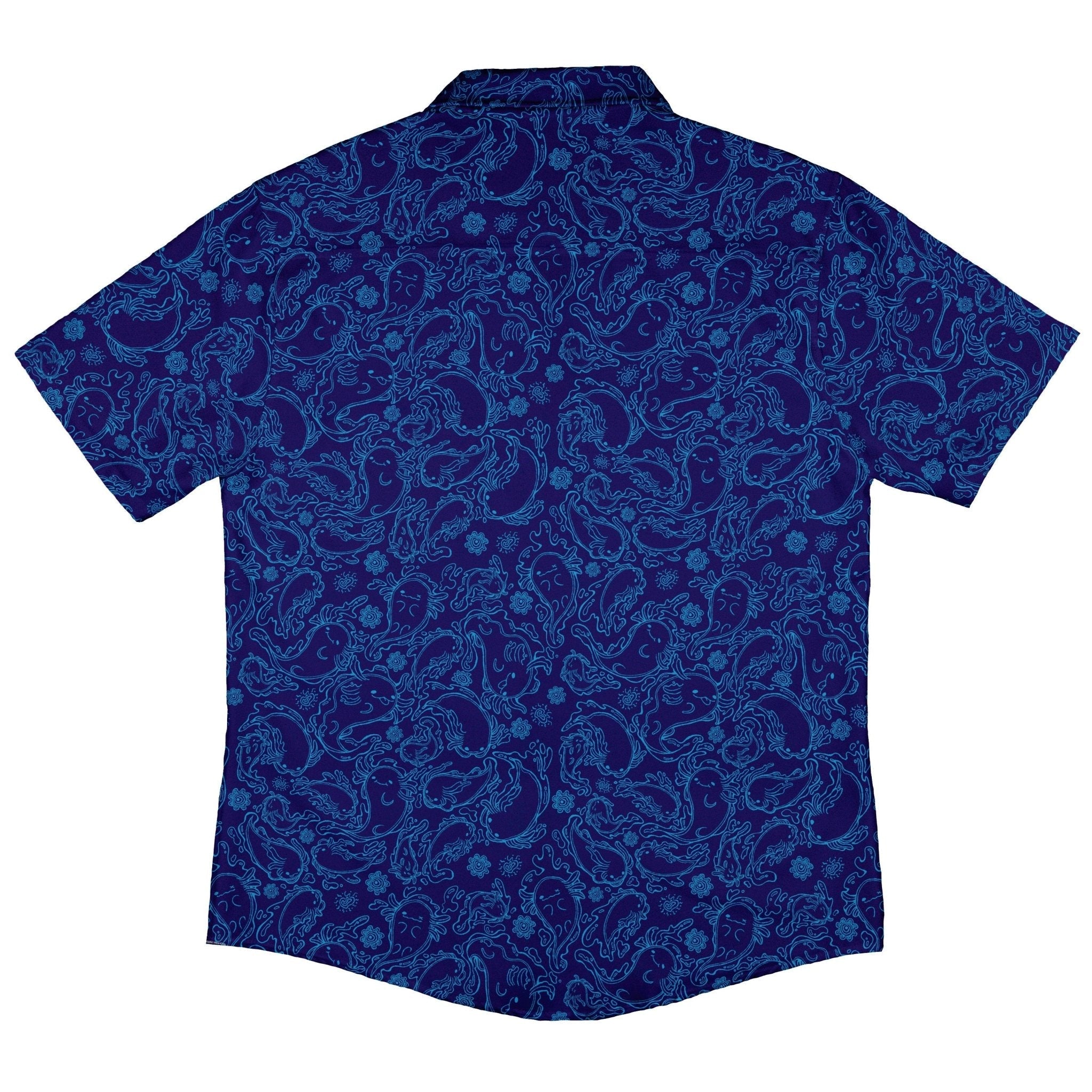 Axolotl Waterbending Salamanders Button Up Shirt - adult sizing - Anime - Design by Ardi Tong