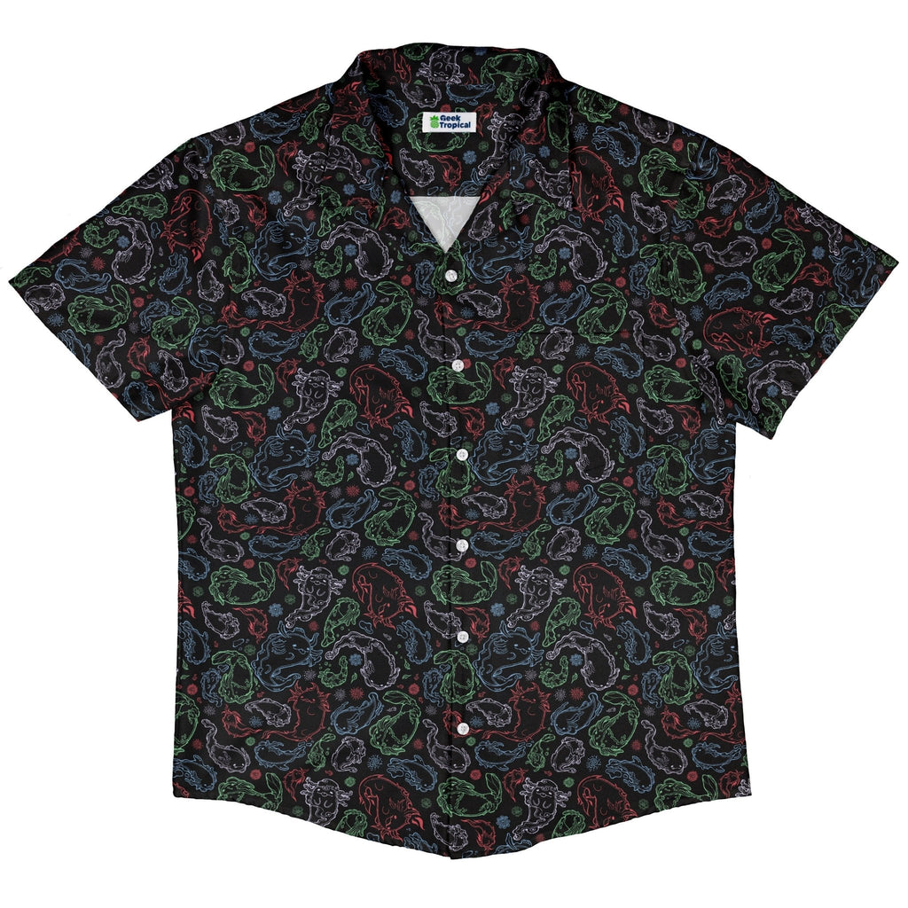 Axolotl Avatar State Button Up Shirt Geek Nerd adult sizing anime Design by Ardi Tong
