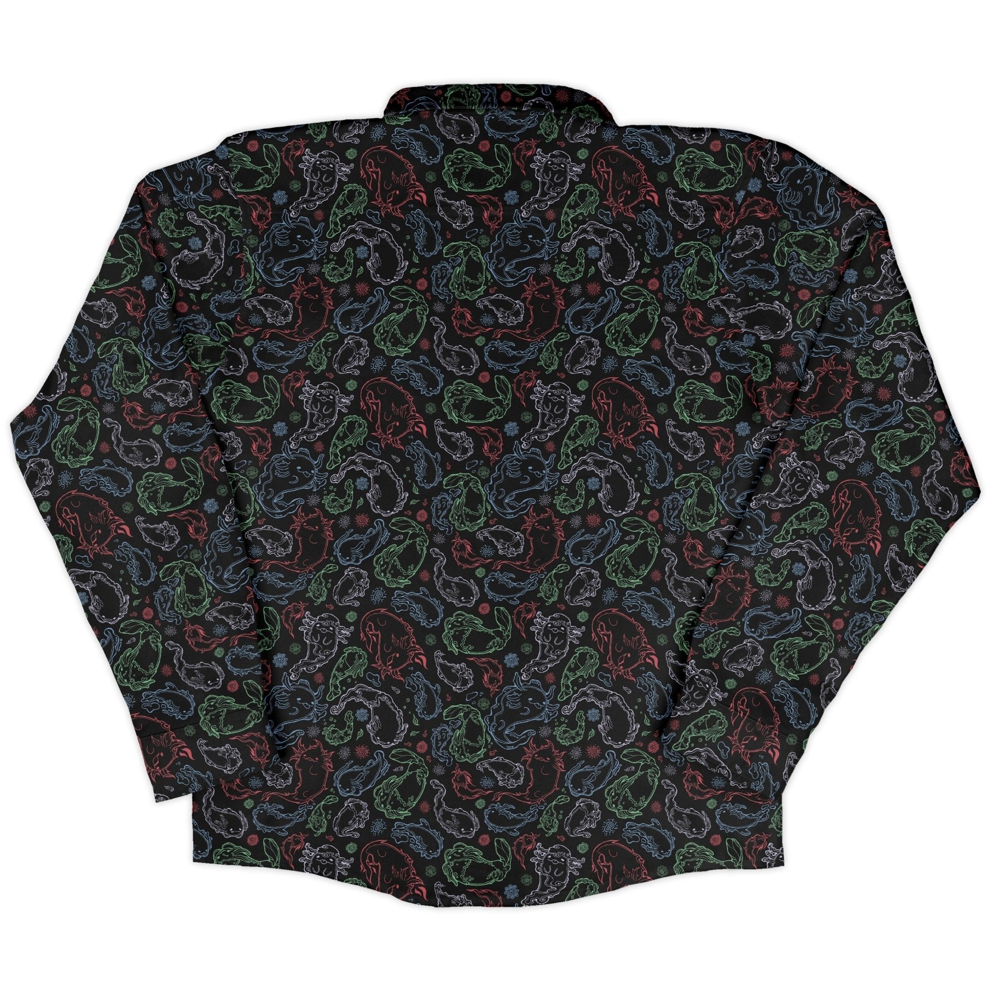 Axolotl avatar state Long Sleeve Button Up Shirt Geek Nerd adult sizing anime Design by Ardi Tong
