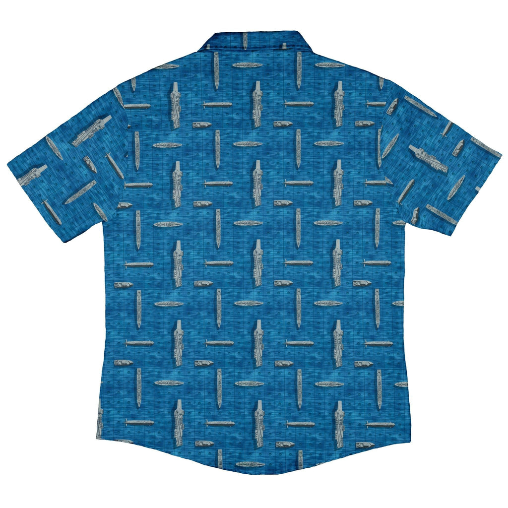 Battleship Button Up Shirt - adult sizing - board game print - Designs by Nathan