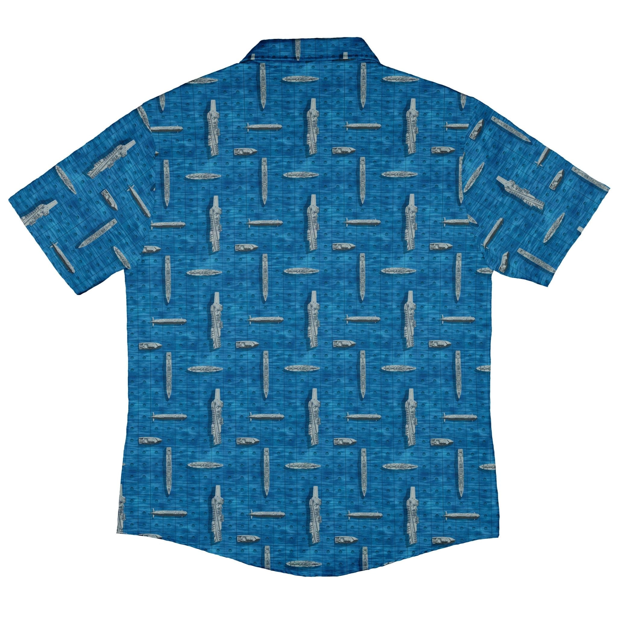 Battleship Button Up Shirt - adult sizing - board game print - Designs by Nathan