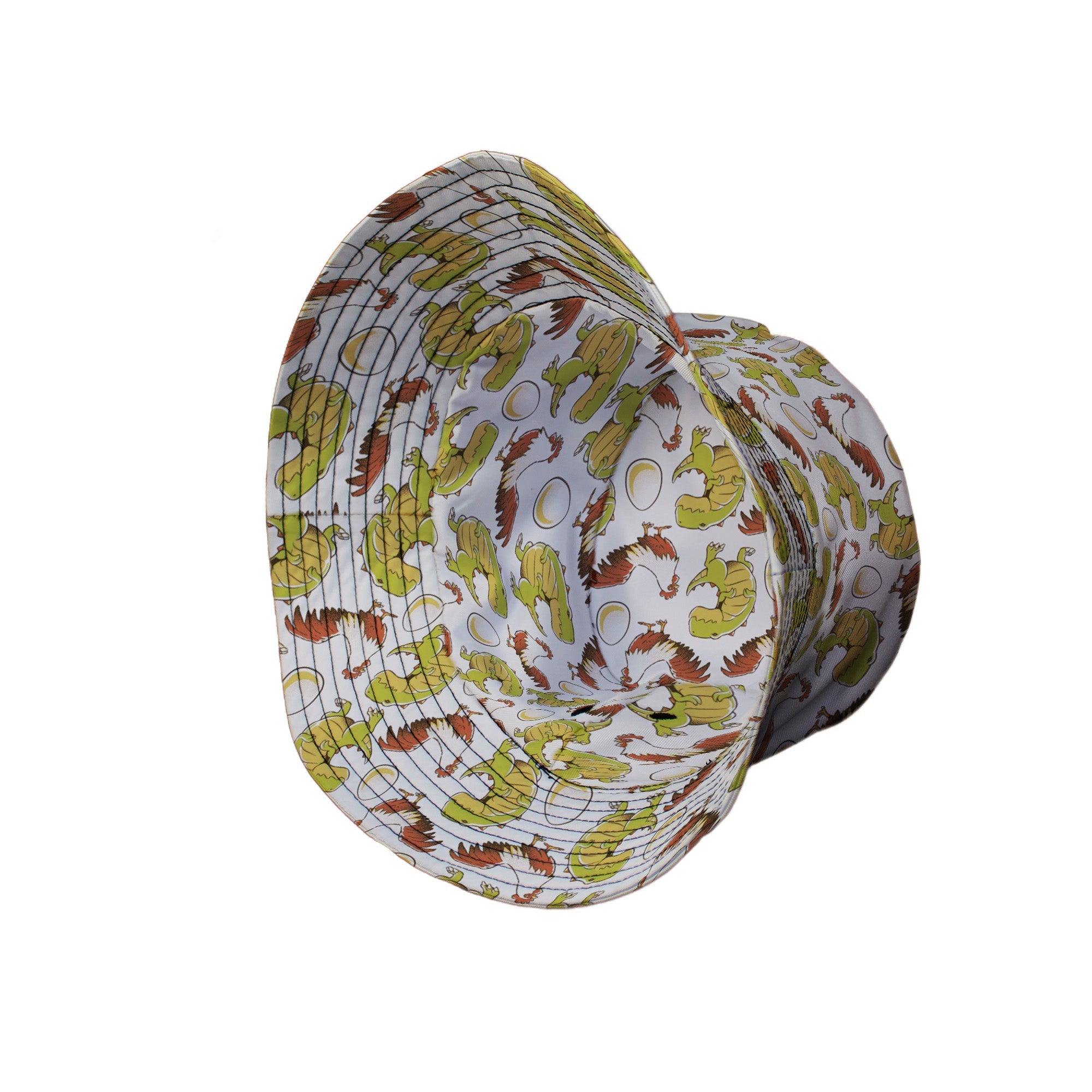 Before the Chicken Bucket Hat Geek Nerd 0925 Design by Tobe Fonseca dinosaur print