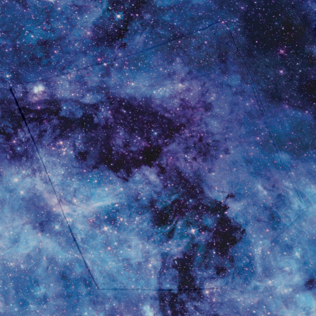 Blue Purple Nebula Space Long Sleeve Button Up Shirt Geek Nerd adult sizing FLOW DESC WRITING outer space & astronaut print