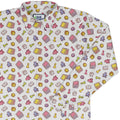 Board Game Objects Meeples White Long Sleeve Button Up Shirt Geek Nerd adult sizing board game print FLOW DESC WRITING