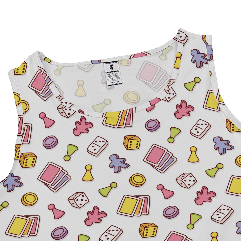 Board Game Objects Meeples White Dress Geek Nerd board game print lx - C