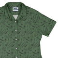 Bones and Flowers Green Curvy Button Up Shirt Geek Nerd 0925 All Adult Button Up Shirts Botany Print