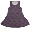 Bones and Flowers Purple Dress Geek Nerd 0925 Botany Print Design by Heather Davenport