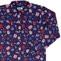 Book Nerd Long Sleeve Button Up Shirt Geek Nerd adult sizing book prints Design by Zirkus Design