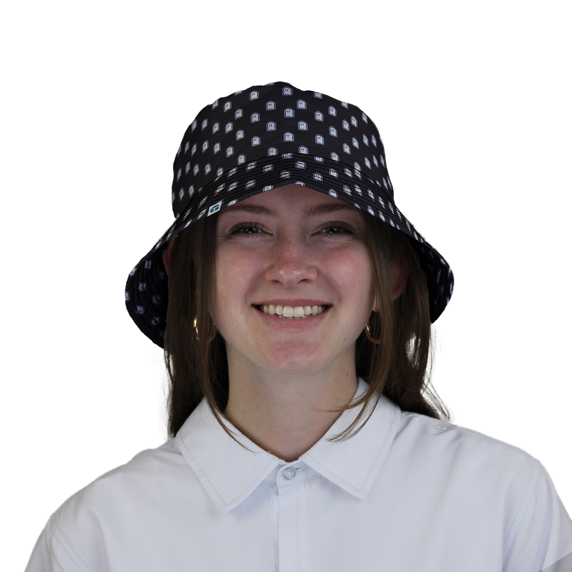 Pixel Ghost Bucket Hat