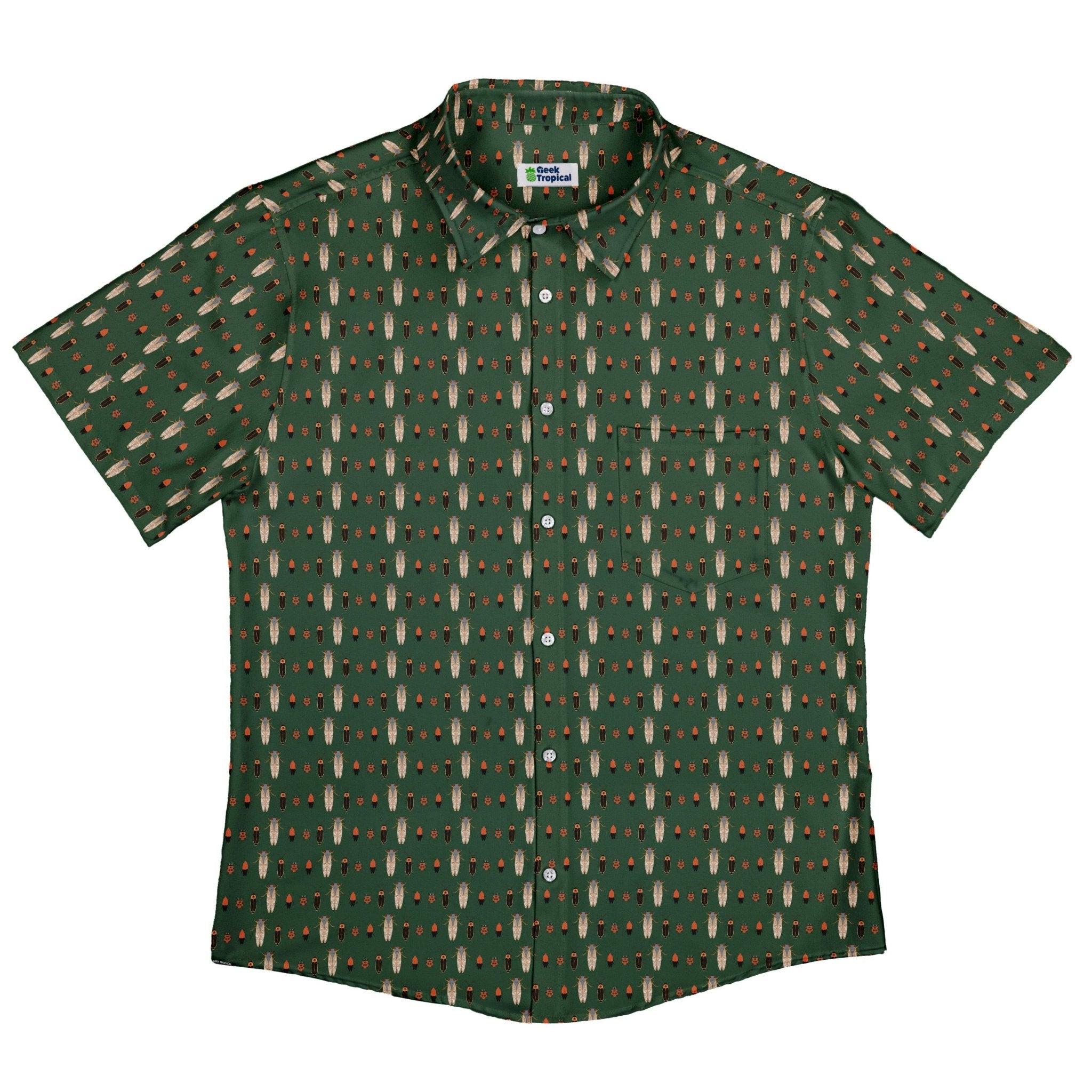 Bug March Button Up Shirt Geek Nerd 0925 adult sizing All Adult Button Up Shirts