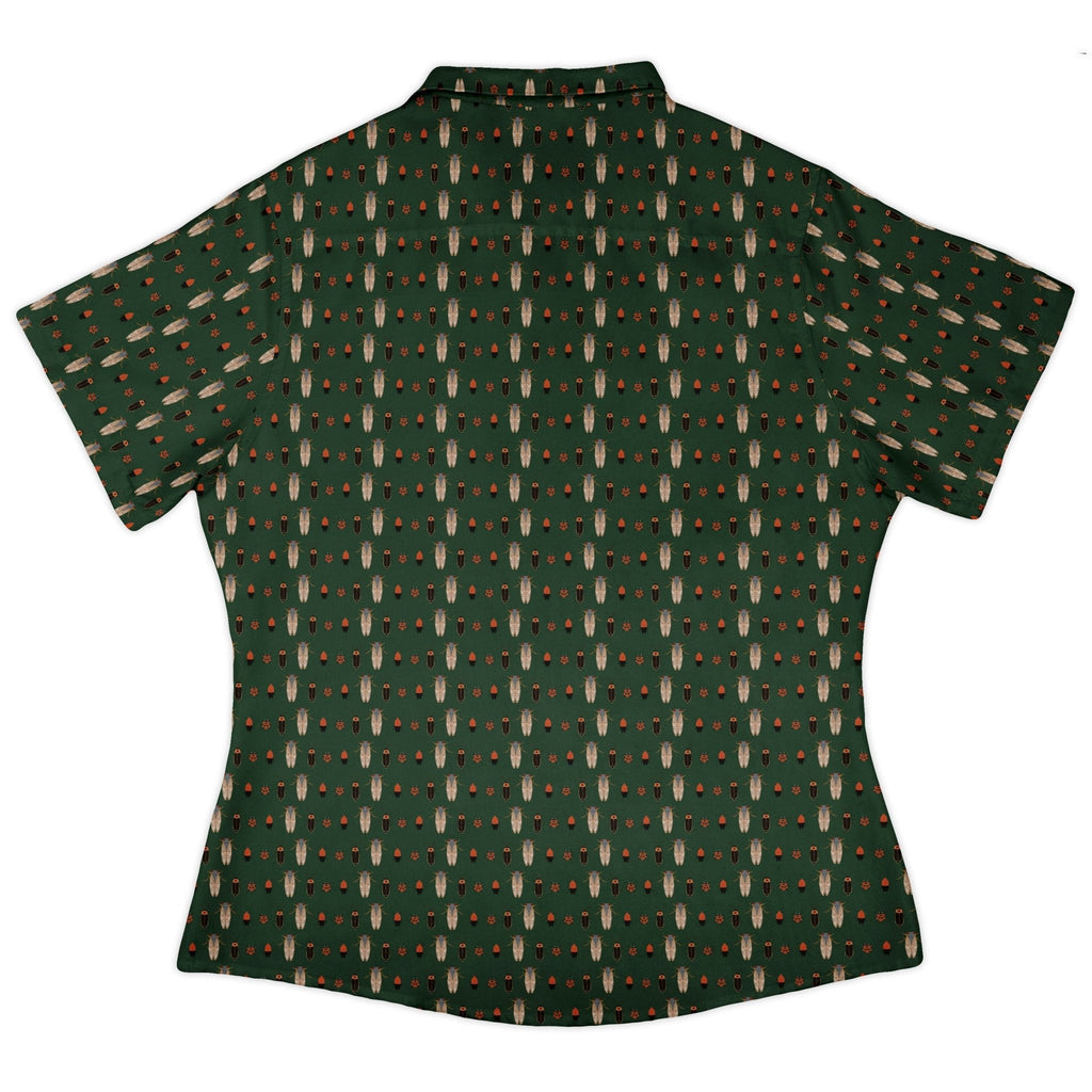 Bug March Curvy Button Up Shirt Geek Nerd 0925 All Adult Button Up Shirts Animal Patterns
