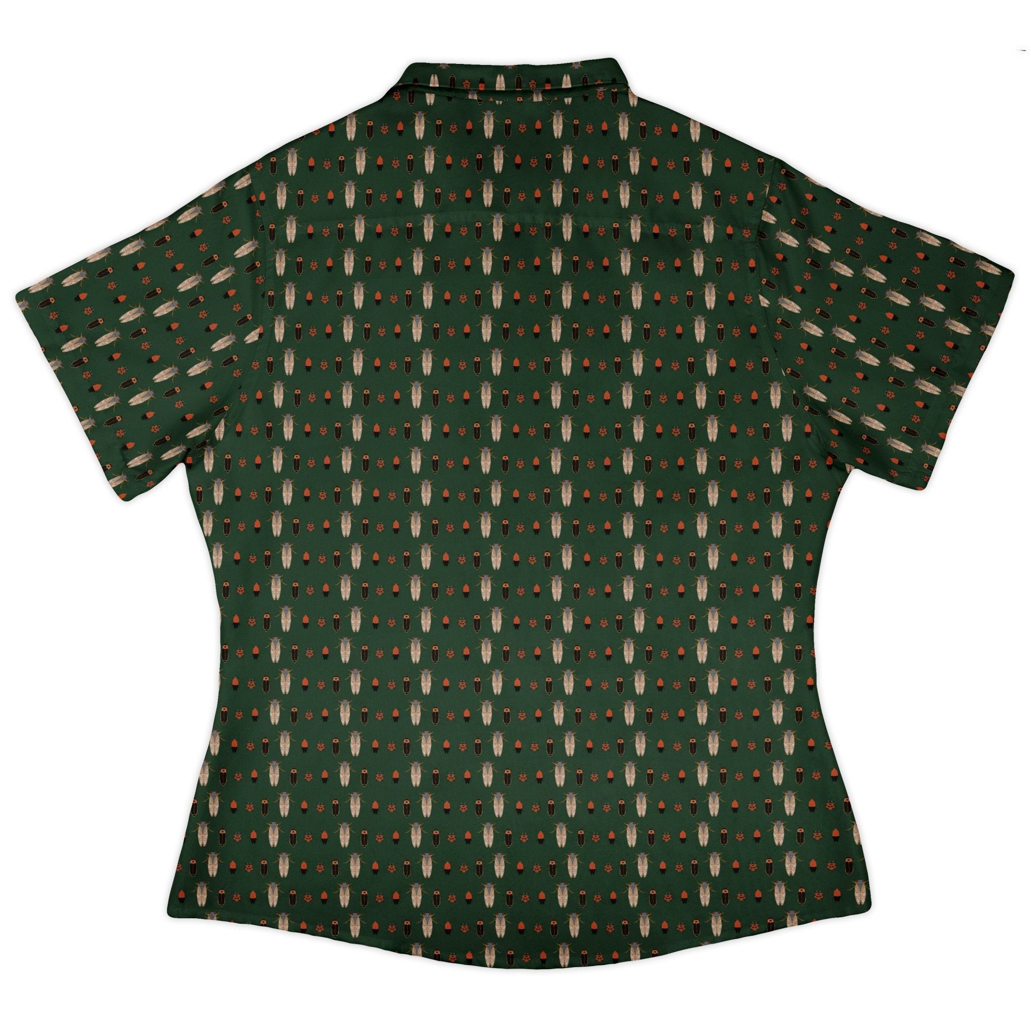 Bug March Curvy Button Up Shirt Geek Nerd 0925 All Adult Button Up Shirts Animal Patterns