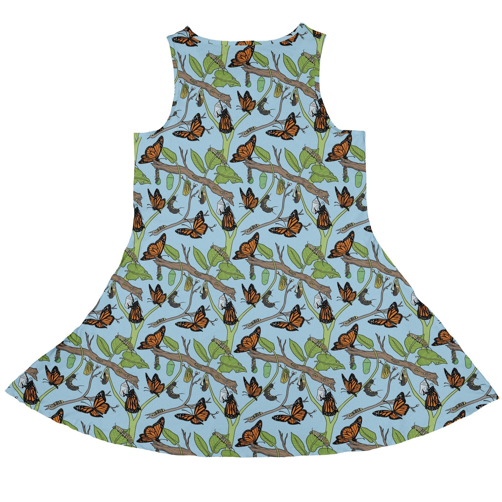 Butterfly Cycle Dress Geek Nerd botany print Design by Julie Kitzes lx - C