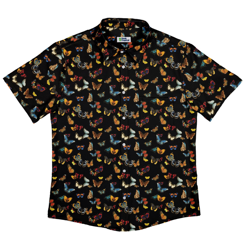 Butterfly Spring Button Up Shirt Geek Nerd 0925 adult sizing All Adult Button Up Shirts