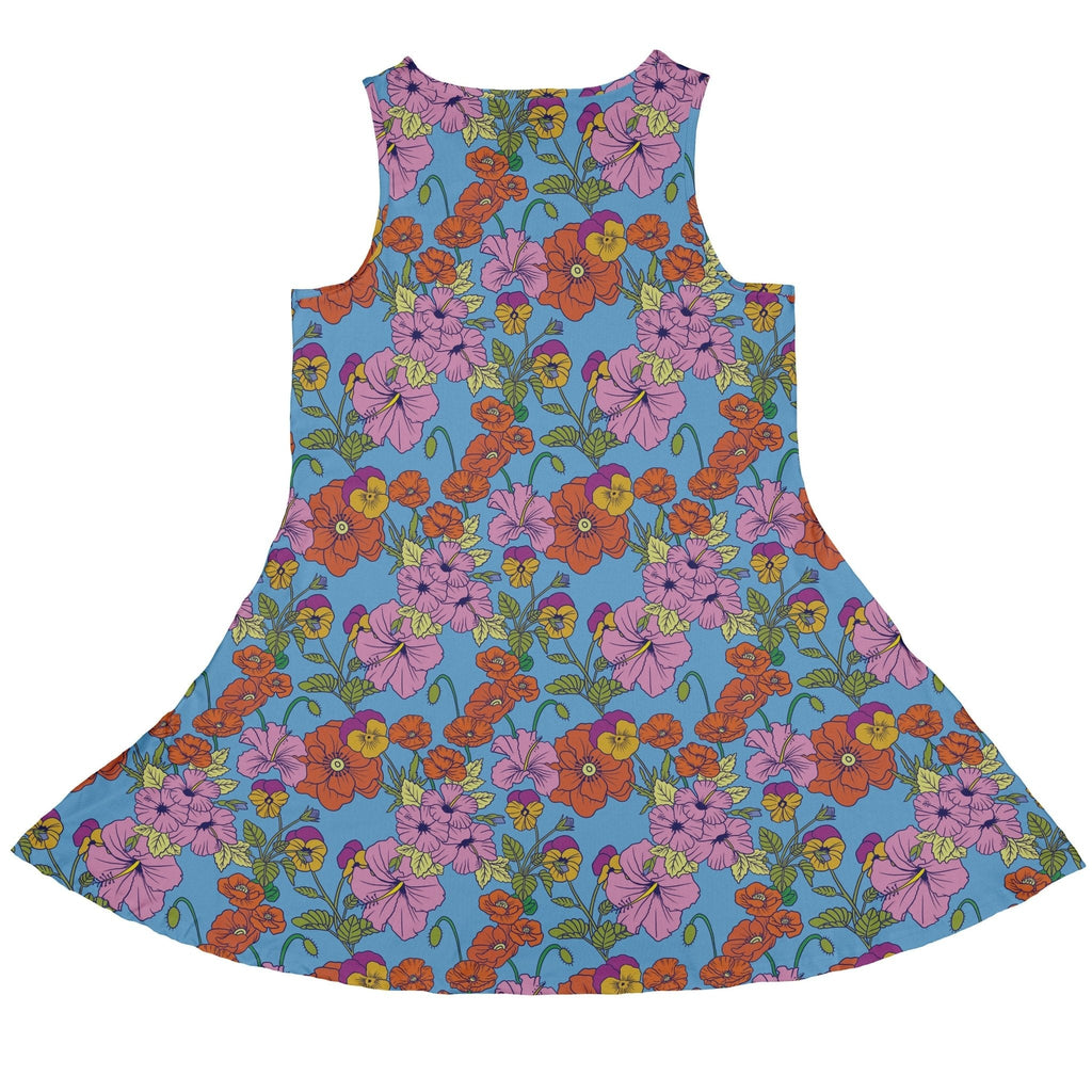 California Flowers Dress Geek Nerd botany print Design by Julie Kitzes lx - C